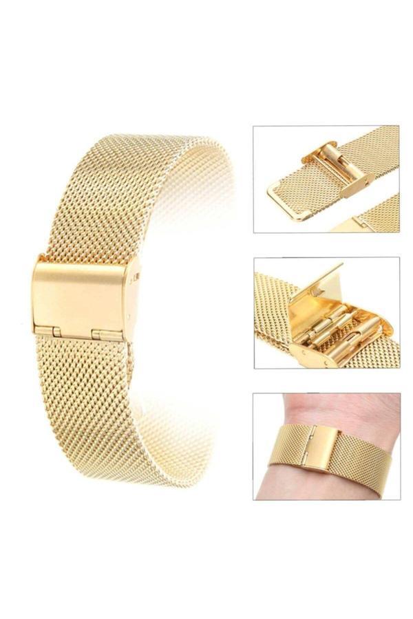 Ezgi Elektronik 20Mm Saat Kordonu Sarı Çelik Hasır Gold 1.Kalite Örgü Kordon - Image 1