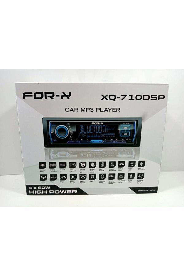 For-X Teyp – Xq-710Dsp 4X60W – 8 Kanal 4 Amfi Çıkışlı Tesisat Teybi - Çakmak Hediyeli - Image 1