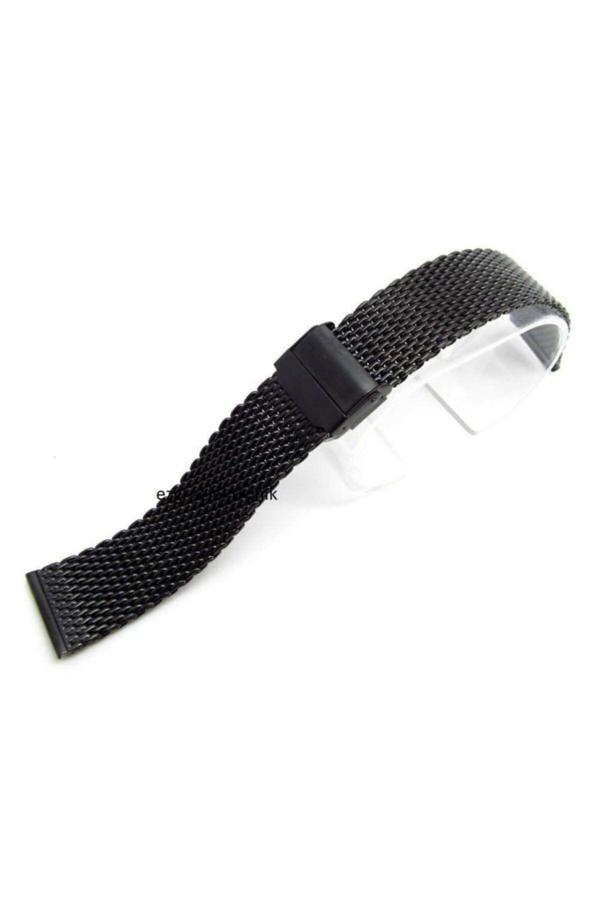 Ezgi Elektronik 24Mm Saat Kordonu Çelik Hasır Siyah 1.Kalite Örgü Kordon Black 2 - Image 1