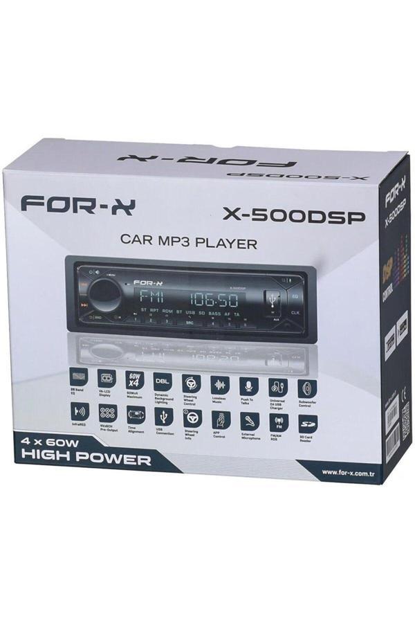 For-X X-500Dsp Dsp İşlemcili Oto Teyp 2+1 Anfi Çıkışlı Usb Bt 4*60W Güç Çıkışı - Image 1