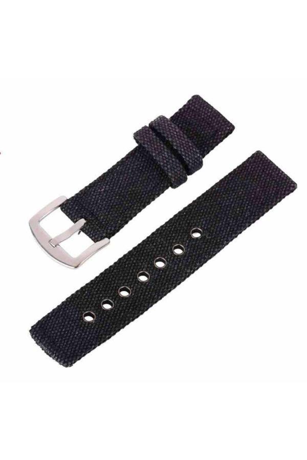 Ezgi Elektronik Kumaş Perlon Siyah Black 24Mm Spor Saat Kordonu Kayışı Nato Asker - Image 1