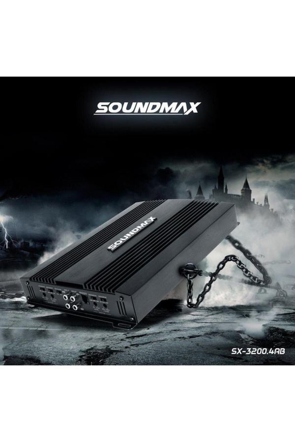 Soundmax Sx-3200.4Ab 4000W 4 Kanal Oto Amfi Profesyonel 4X80 Bas Kontrol Aparatlı - Image 1