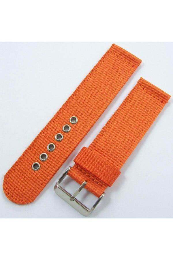 Ezgi Elektronik Kumaş Perlon Turuncu 24Mm Spor Saat Kordonu Saat Kayışı Nato - Image 1