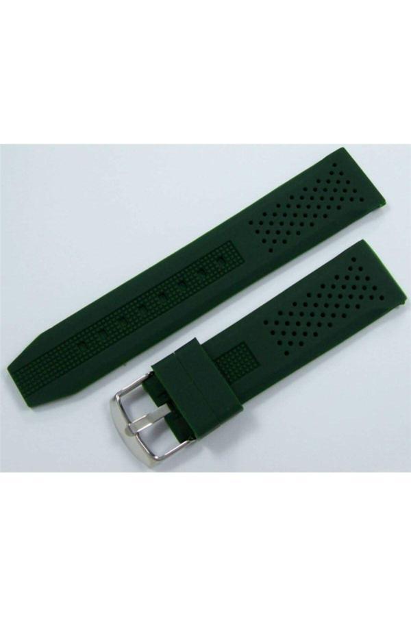 Ezgi Elektronik Lacost Model Saat Kordonu Haki Yeşil 22Mm Silikon Kordon - Image 1