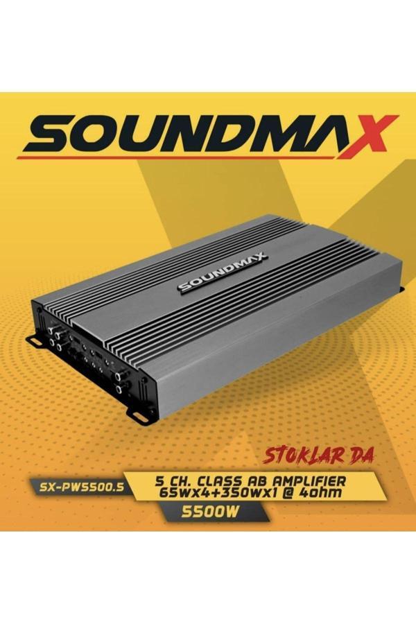 Soundmax Sx-Pw5500.5 5500Wat Oto Profesyonel Anfi Amplifaktör Bas Kontrol Aparatlı - Image 1