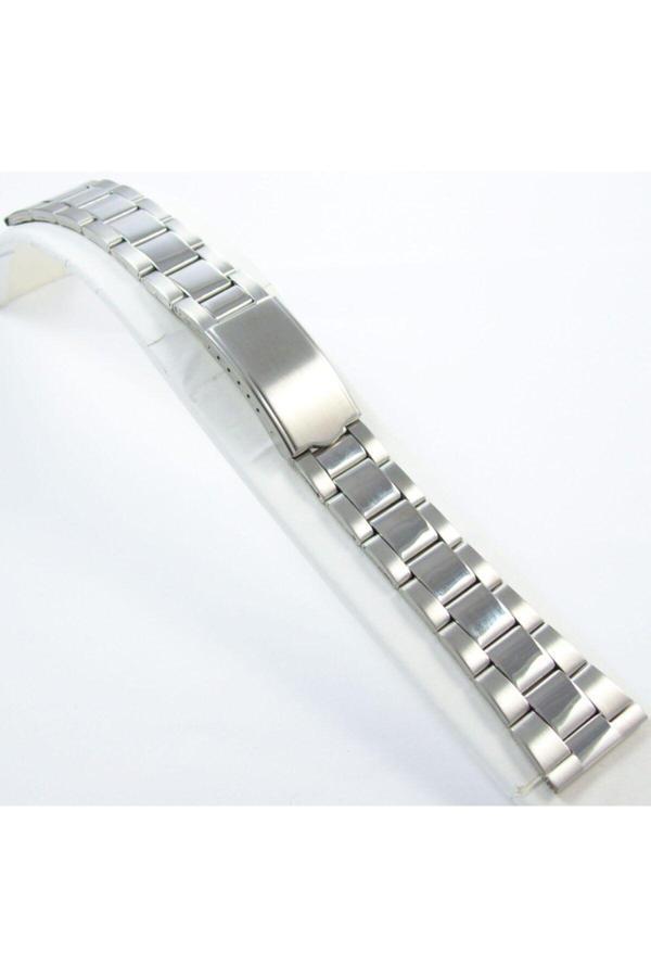 Ezgi Elektronik Çelik Saat Kordonu Spor 22Mm Metal Kayış Kolçak Parlak Köprülü - Image 1