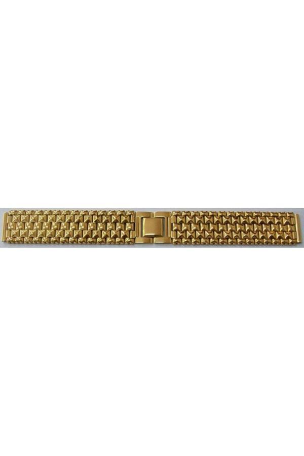 Ezgi Elektronik Sarı Altın Kaplama 1.Kalite Saat Kordonu Metal Kordon 18Mm Gold03 - Image 1