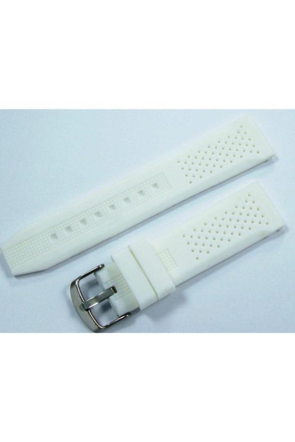 Ezgi Elektronik Silikon Saat Kordonu Beyaz 18 Mm Slikon Saat Kayışı - Image 1