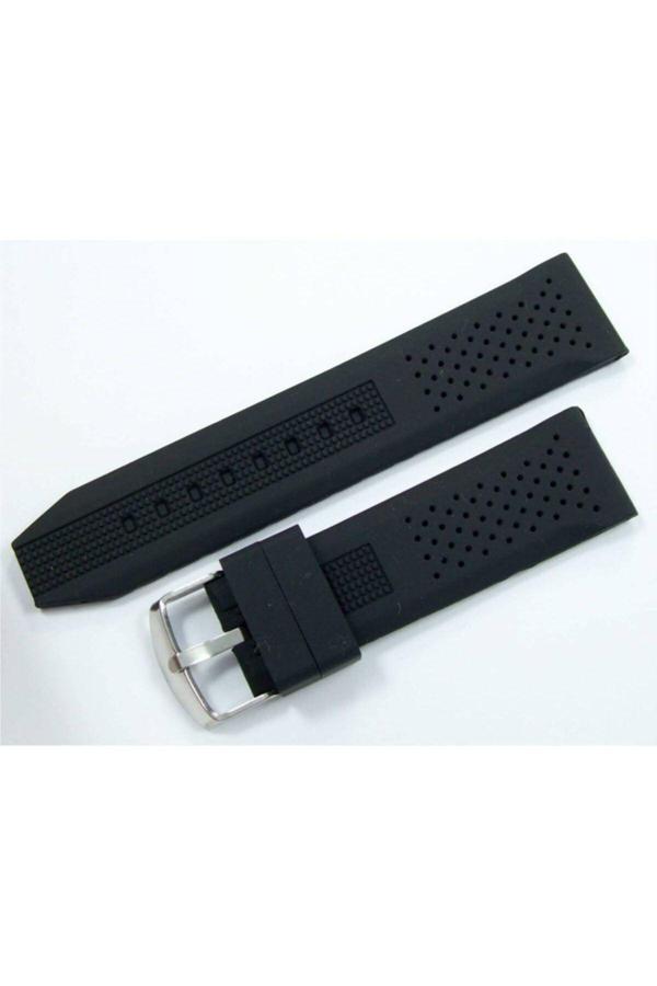 Ezgi Elektronik Silikon Saat Kordonu Siyah 24Mm Slikon Kordon Kolçak - Image 1