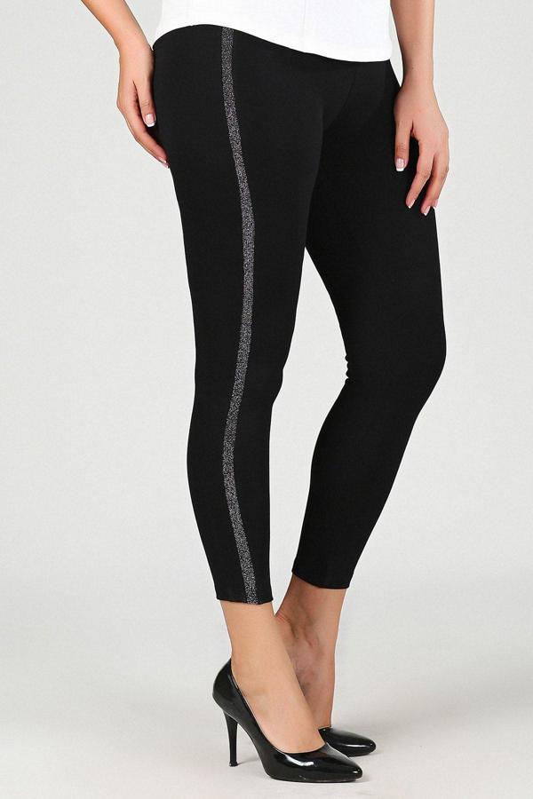 Curvy Trend Büyük Beden Yanı Sim Şerit Tayt - Image 1