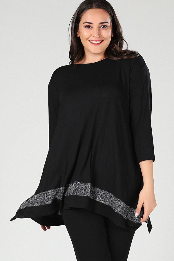 Curvy Trend Etek Ara Simli Tunik - Image 1
