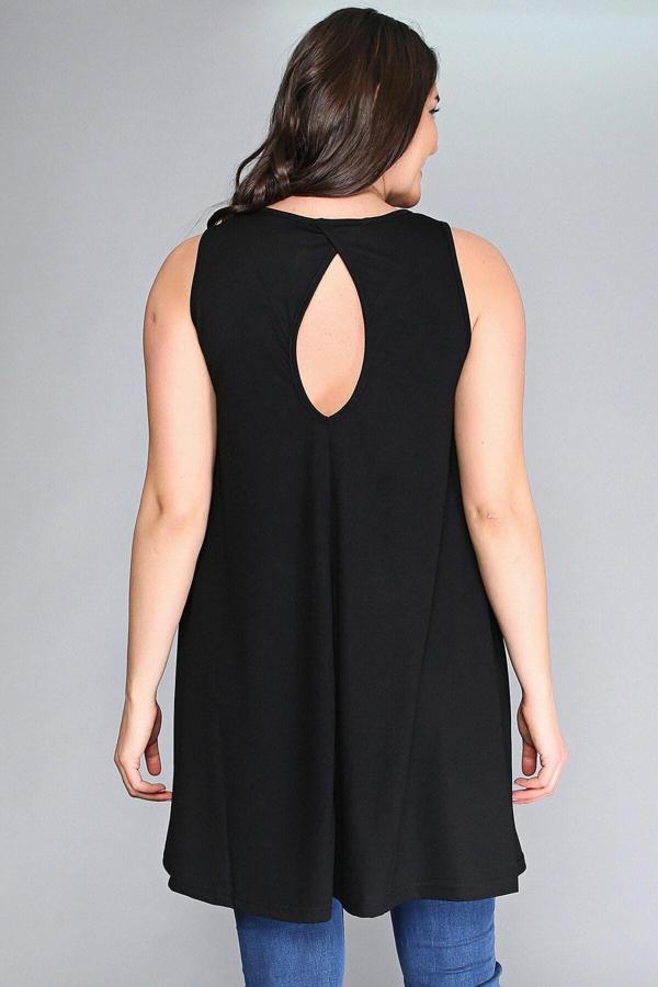 Curvy Trend Kolsuz Sırt Pencere Bluz - Image 1