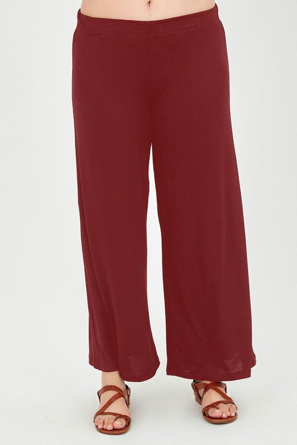 Curvy Trend Büyük Beden Bol Kesim Viskon Penye Pantolon - Image 1