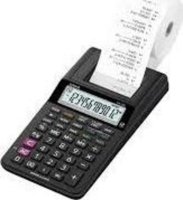 Casio HR-8RC-BK 12 Hane Siyah Şeritli Hesap Makinesi - Image 1