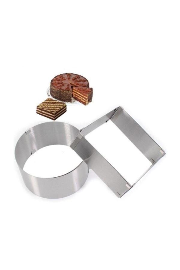 Ayarlanabilir Kare Yuvarlak Kek  Kalıbı 2'li Takım Derinlik 10 cm - Image 1
