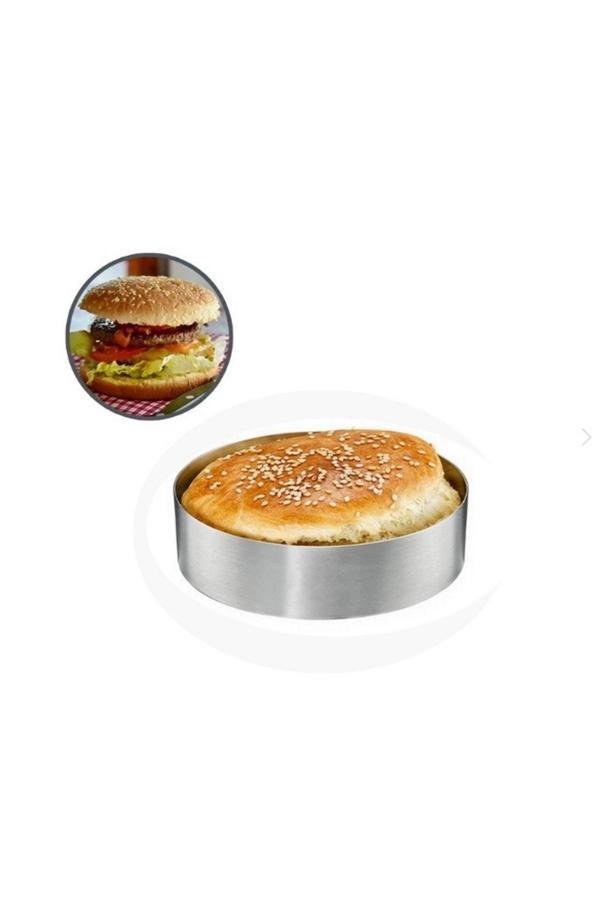 Narkalıp Paslanmaz Çelik Hamburger Ekmeği Pişirme Kalıbı Çap 11 Cm Derinlik 2,5 Cm - Image 1