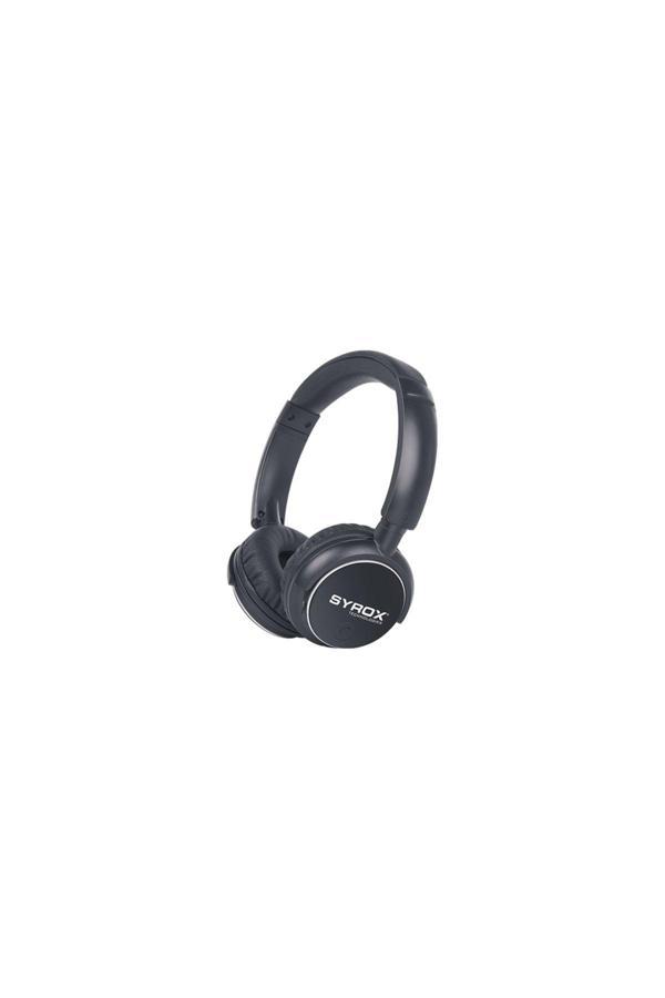 Syrox Kablosuz Hafıza Kartlı Bluetooth Kulak Üstü Kulaklık Siyah - Image 1