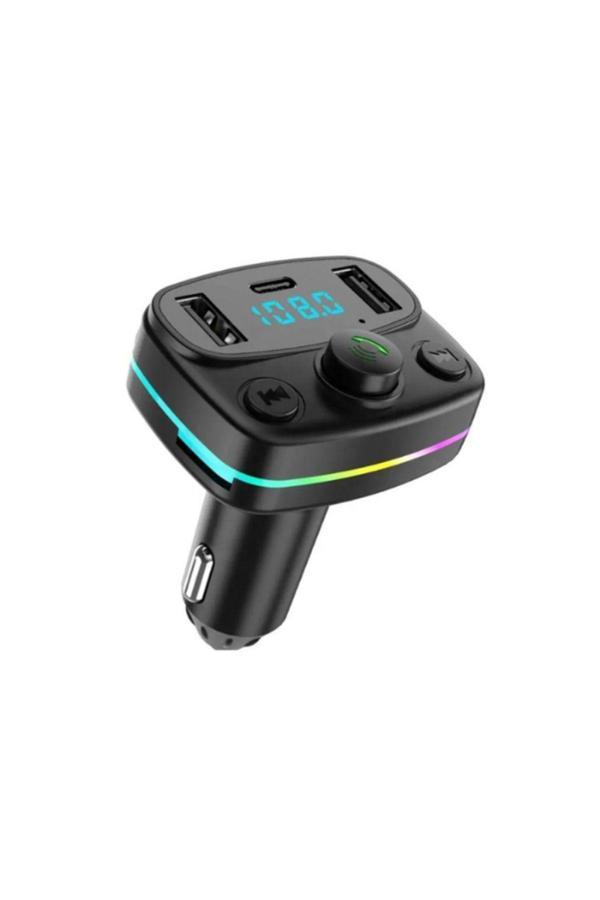 Gunkes Fm Transmitter 5.0 Led Işıklı Bluetooth Araç Kiti Usb Mp3 Sd Kart Çakmaklık Girişli Oto Müzik Çalar - Image 1