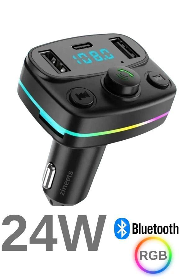 Starefsane Fm Araç Transmitter Bluetooth Sd Card Şarj Müzik Radyo Mikrofon Araç Içi Çakmaklık Şarj Ve Ses Cihaz - Image 1