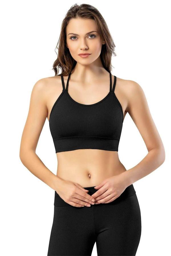 Starefsane Kadın Tek Büstiyer Çif İp Askılı Askısı Sırt Detayıyla Bağlantılı Fitilli Kota6433 - Image 1