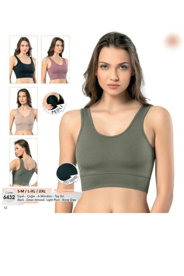 Selen Kalın Askılı Fitilli Dalgıç Kumaş Pedli Kadın Büstiyer - Image 1