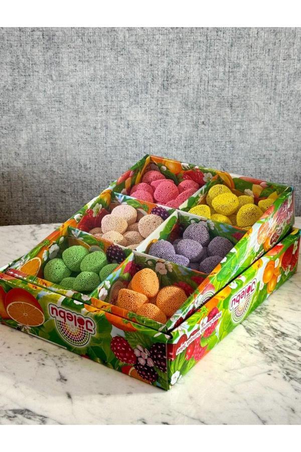 Balşeker Renkli Kaskas Şekeri Kaplı Meyve Aromalı Yumuşak Jöle 1000 Gr (Mıxed Fruıt Flavored Soft Candıes) - Image 1