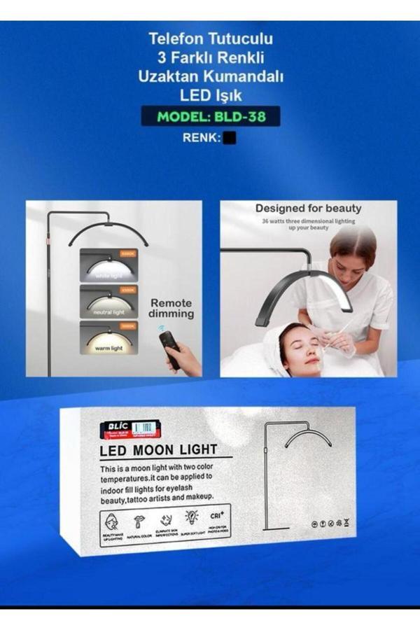 Blic Medikal Özel Işık Telefon Tutuculu 3 Farklı Renkli Kumandalı Led Moon Light Bld-38 - Image 1
