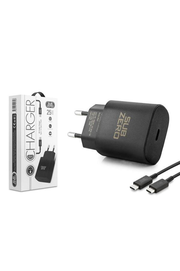 Subzero Samsung Galaxy A14 Uyumlu Şarj Pd25W Hızlı Şarj Adaptörü Type-C Çıkışlı+Type-C To Type-C Kablo-Sg47 - Image 1