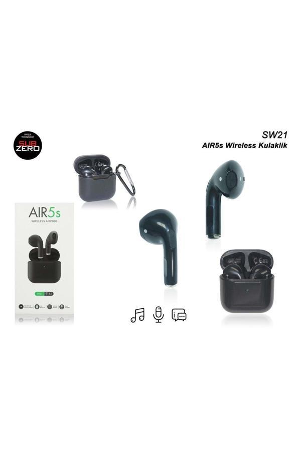 Subzero Kablosuz Bluetooth Kulaklık Sw21 Aır5S Siyah Kılıf Hediyeli - Image 1