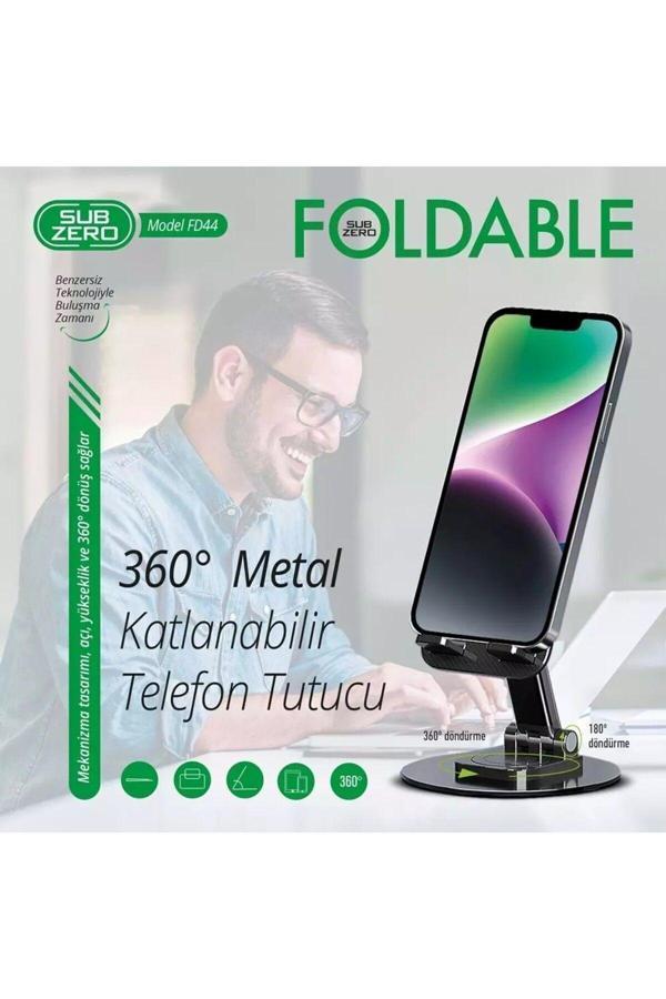 Subzero Fd44 Metal Masa Üstü Telefon-Tablet Tutacagı 360 Derece Döner - Image 1