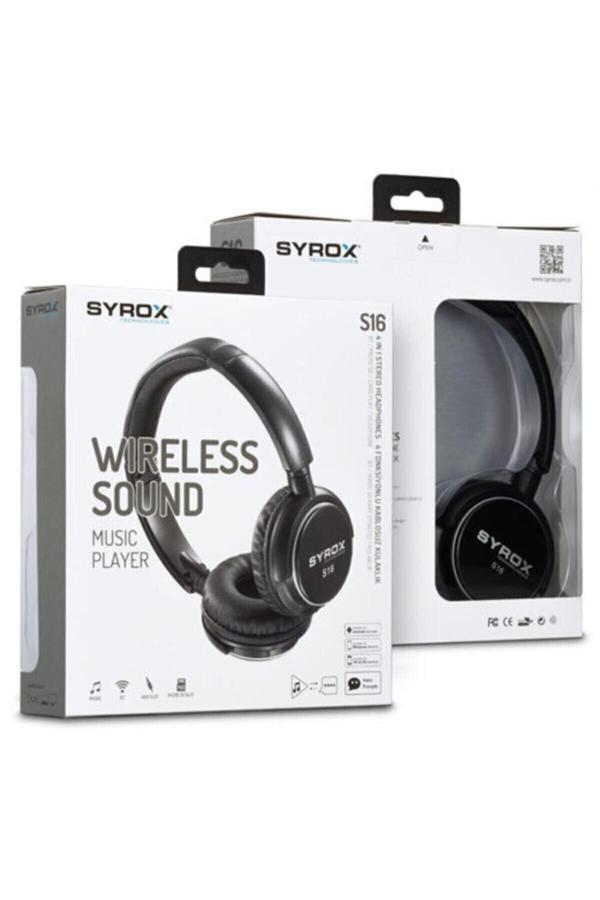 Syrox S16 Kablosuz Hafıza Kartlı Bluetooth Kulaküstü Kulaklık - Image 1