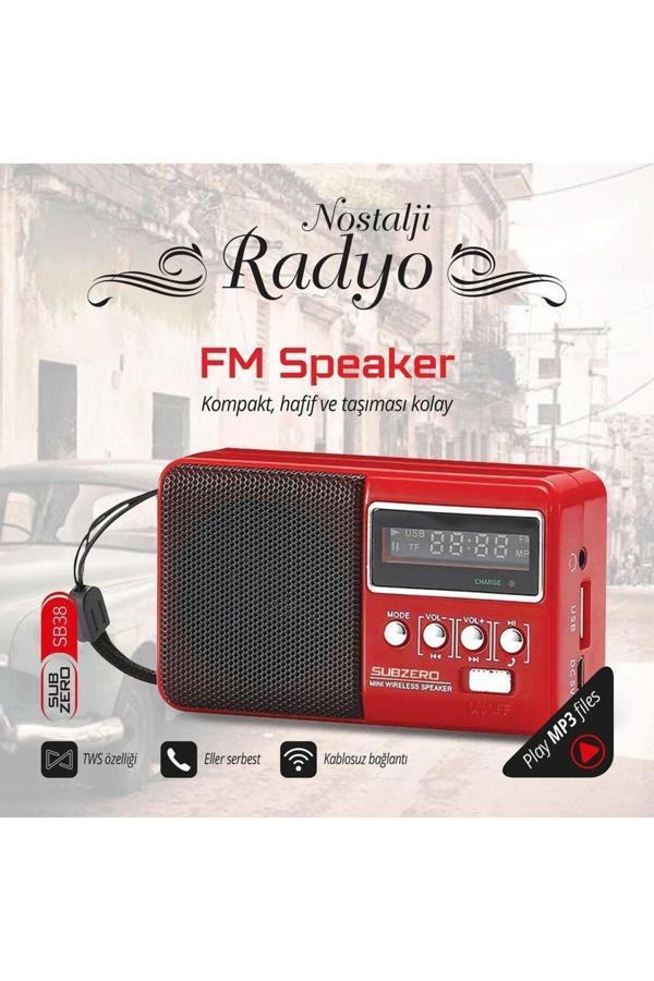 Subzero Sb38 Mini Nostalji Tws/Fm Bluetooth Müzik Kutusu - Image 1