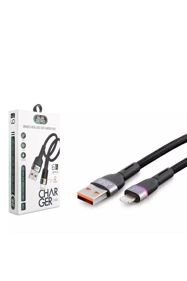 Subzero Cl83 6Amper Lightning Işıklı Örgülü Şarj Kablosu - Image 1