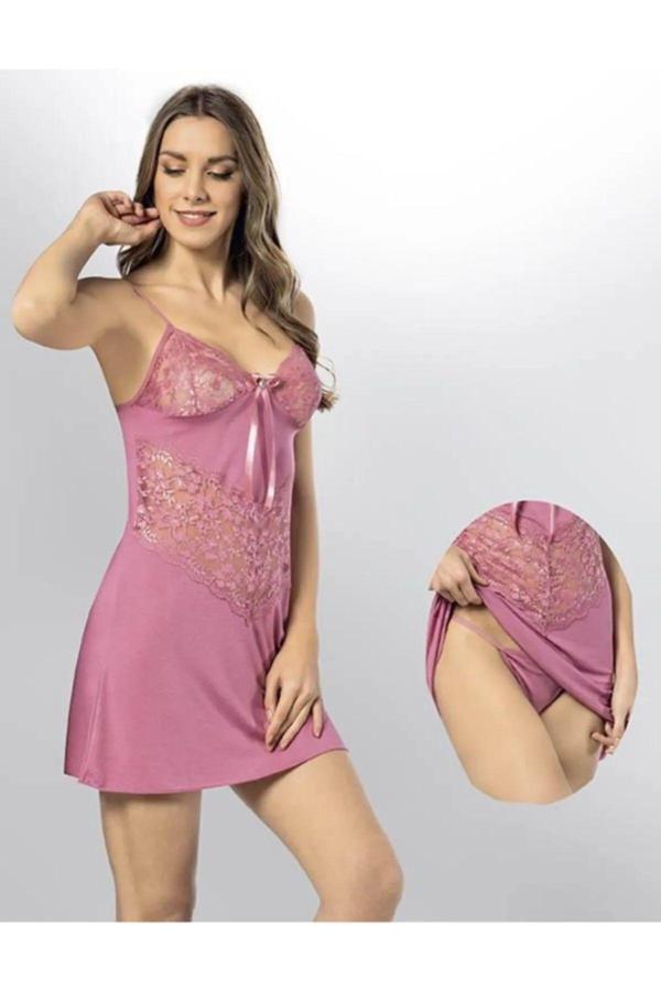 Starefsane Kadın Dantelli Gecelik Takımı  Kota 6202 - Image 1