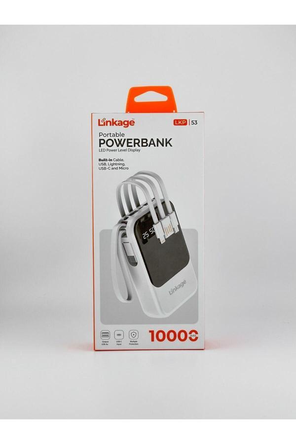 Linkage Lcd Ekranlı 10.000Mah Taşınabilir Powerbank - Usb-C, Mikro, Lightning - Image 1