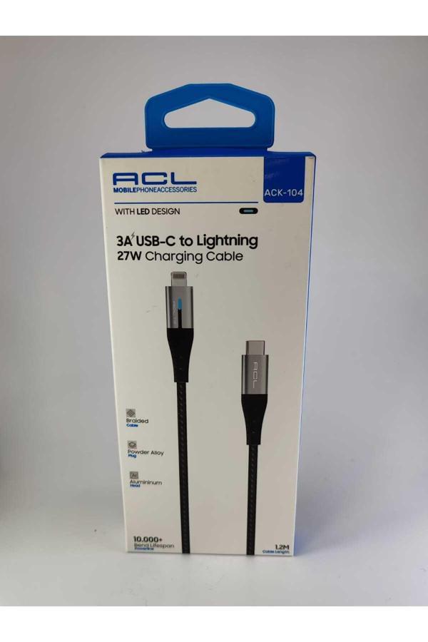 Acl Ack-104  Lightning  Işıklı Şarj Kablosu - Image 1