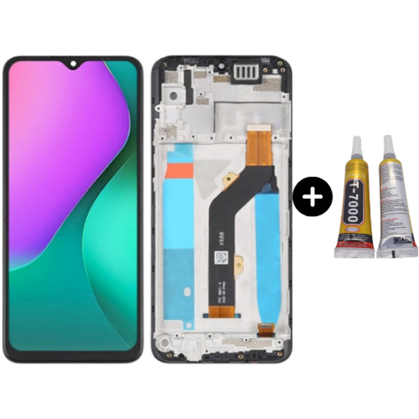 İnfinix Hot 10 Play Uyumlu Çıtalı HK Lcd Ekran Dokunmatik + B7000 - Image 1