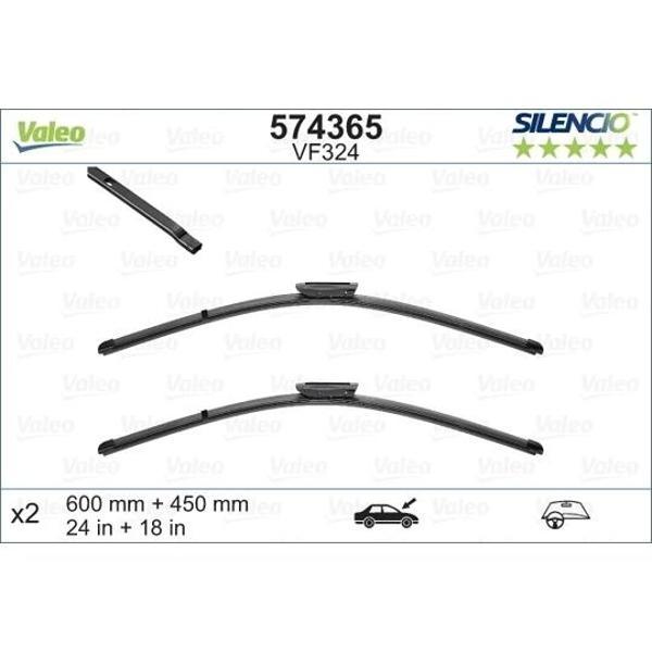 Silecek Süpürgesi Takım Megane Iı 02-08 / Megane Iv 16Sonrası Aerotwın A115S (600+450Mm) (Oem No: 77 - Image 1