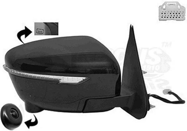 Qashqai Elektrikli Katlanır Ayna 2014-2016 Astarlı Sinyalli Kameralı Sağ Oem No:963014Eh8A - Image 1