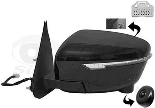 Qashqai Elektrikli Katlanır Ayna 2014-2016 Astarlı Sinyalli Kameralı Sol Oem No:963024Eh8A - Image 1