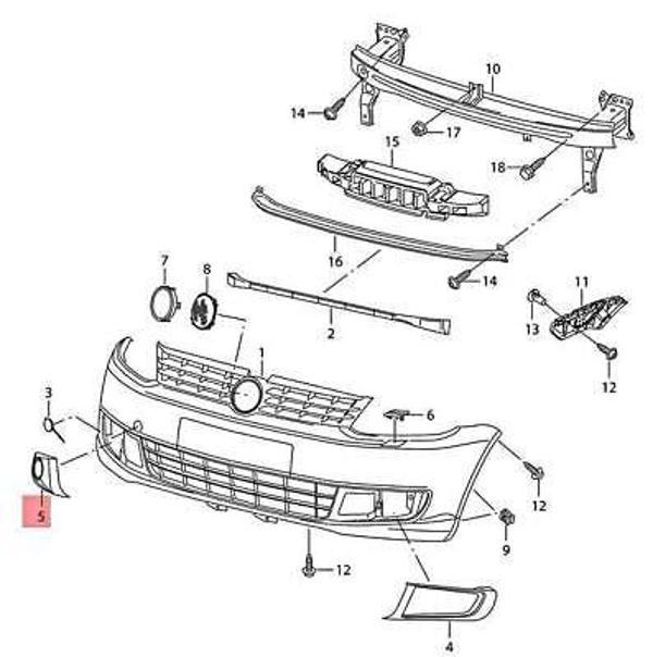 Sis Lamba Kapağı Caddy 10-15 (Sis Delikli) Sol (Oem No: 2K5853665A9B9) - Image 1