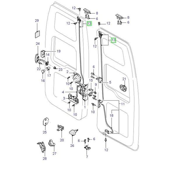 Ford Transit V184 347 2001  Arka Kapı Üst Kilidi Sol Sol Ort Tavan (Oem No:Yc15V43287Bh) - Image 1