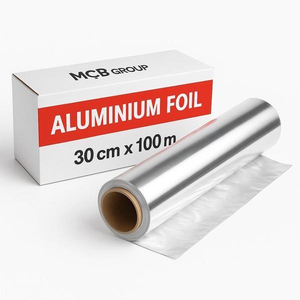100 METRE x 30 Cm Alüminyum Folyo Gıdaya Uygun Catering ve Ev Kullanımına Uygun Dayanıklı Rulo Folyo - Image 1