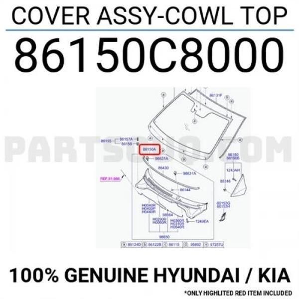 Cam Alt Izgara İ20 Ön 2015-2018 (1 Adet) (Oem No: 86150-C8000) - Image 1