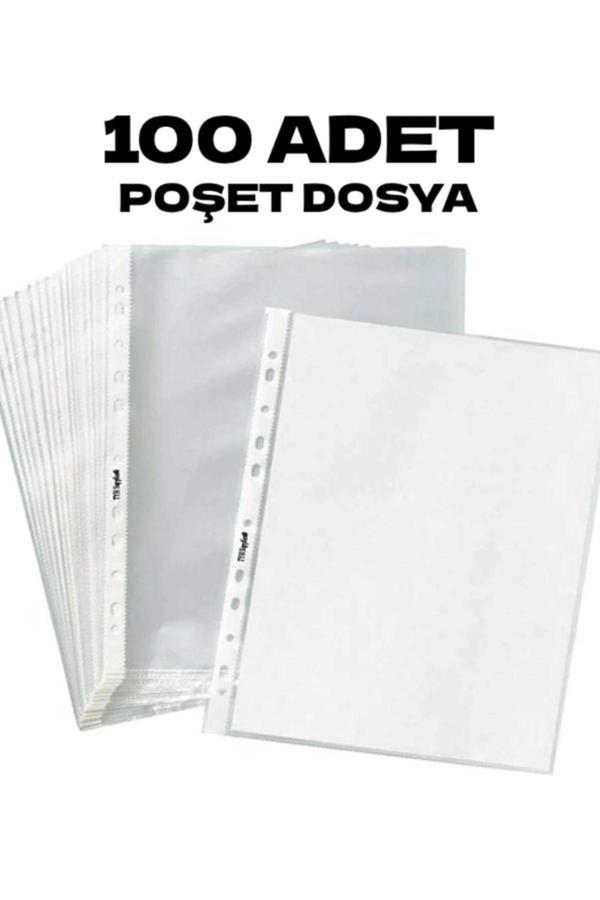 100 Adet A4 Şeffaf Dosya Föy Poşet Dosya - Image 1