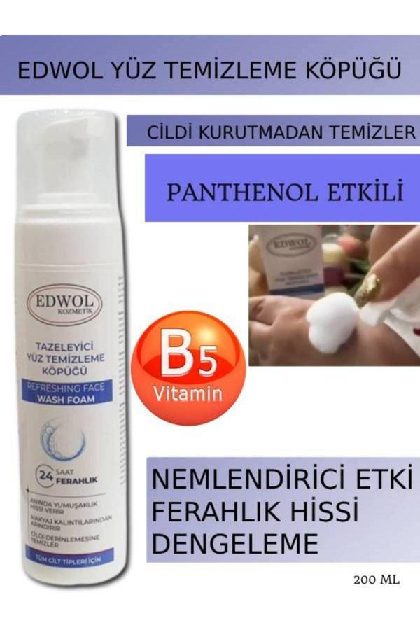 Edwol Tazeleyici Nemlendirici Ferahlatıcı Cilt Yenileyici Yüz Yıkama Temizleme Köpüğü - Image 1