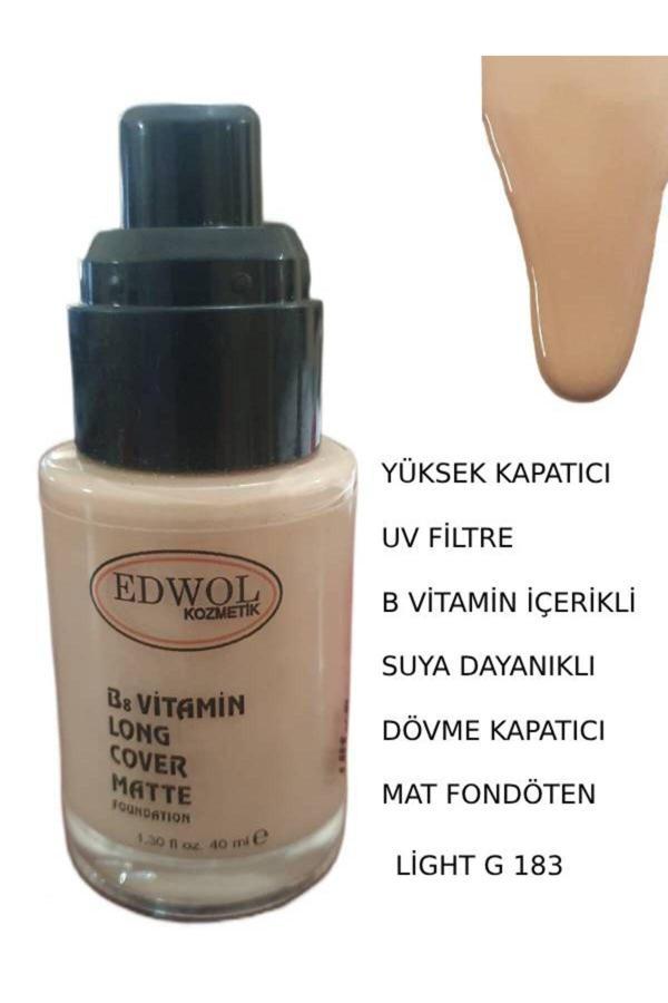 Edwol Ultra Cover Kong Cover Matte Foundatıon Light G183 Yüksek Kapatıcı Mat Fondöten 40Ml - Image 1