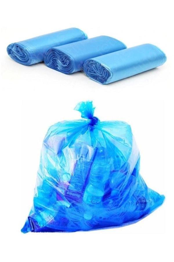30 ADET Büyük Boy 65x80 Cm Çöp Torbası Mavi Çöp Poşeti (1 Paket 10 Adet) - Image 1