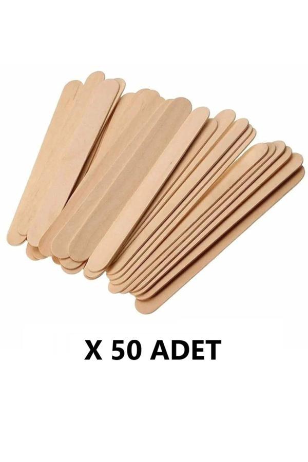 50 Adet Ahşap Spatula Dil Çubuğu Ağda Çubuğu - Image 1
