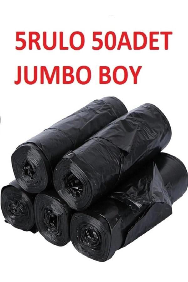 Çöp Torbası Jumbo Boy 300 gr 10’lu 5 Rulo Kalın 80x110 Çöp Poşeti - Image 1
